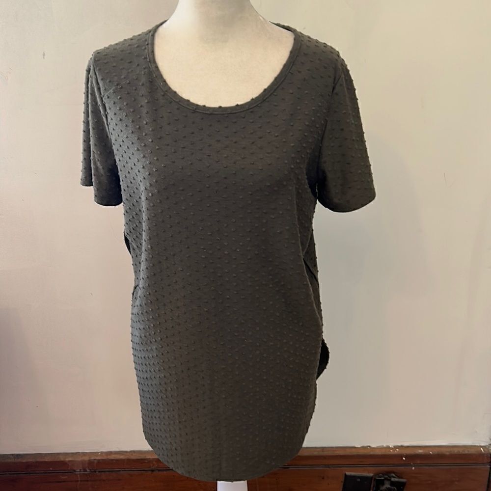 Adrianna Papell green short sleeve blouse Size M